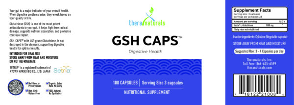 GSH Supplement Label