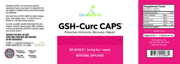 GSH-Curc Supplement Label