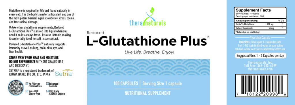 L-Glutathione Plus Supplement Label