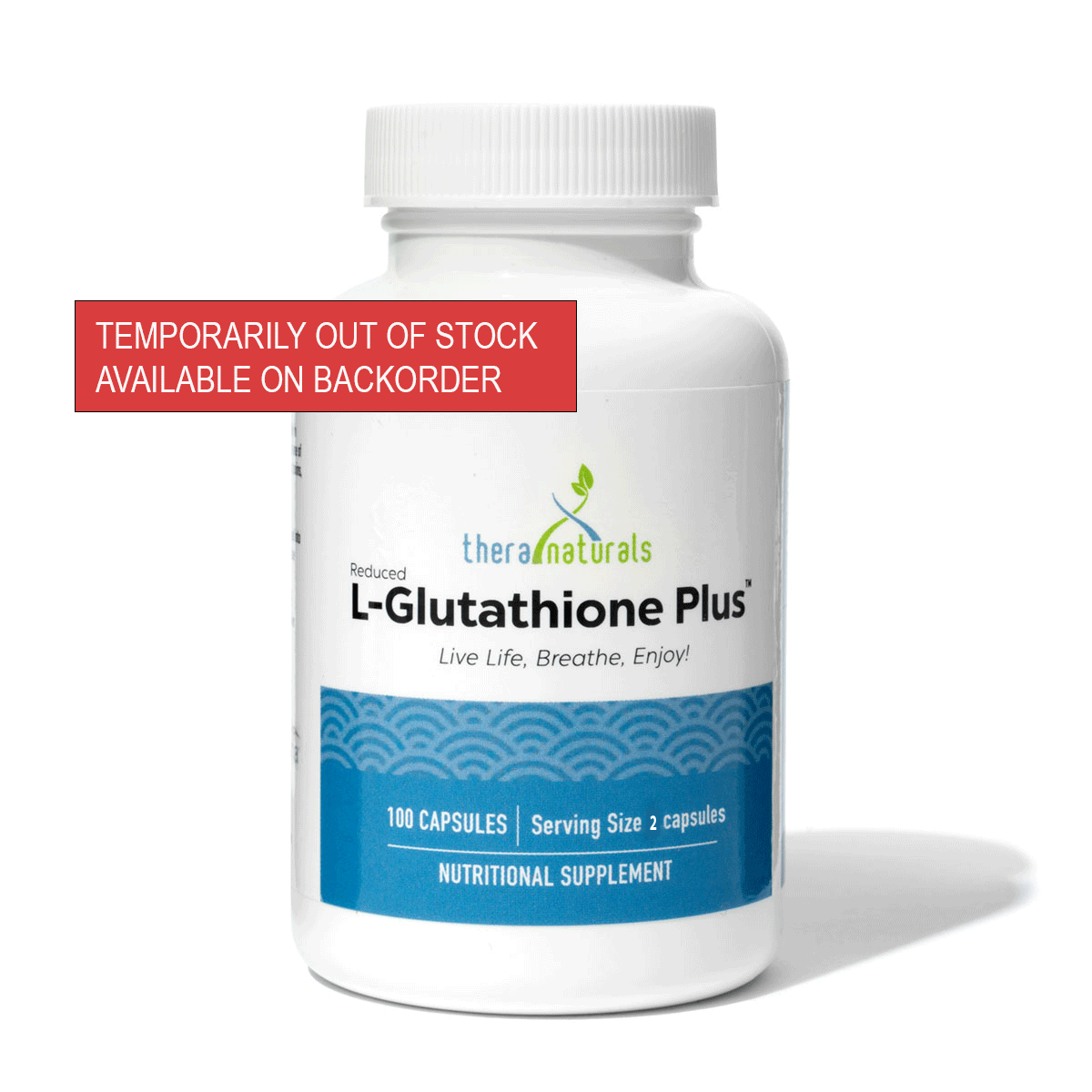 Available on backorder. 100 capsule Reduced L-Glutathione Plus. Respiratory and brain and detox support