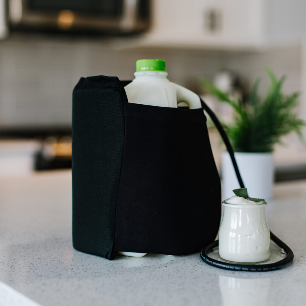 Kefir being made in a milk jug